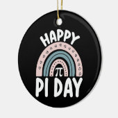 Happy Pi Day Boho Rainbow Wiskunde Mathematisch Keramisch Ornament (Links)