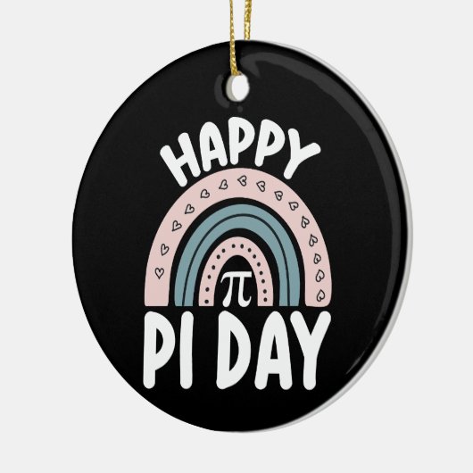 Happy Pi Day Boho Rainbow Wiskunde Mathematisch Keramisch Ornament (Links)