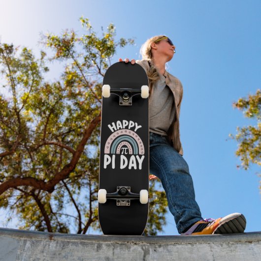 Happy Pi Day Boho Rainbow Wiskunde Mathematisch Persoonlijk Skateboard (Buiten 1)
