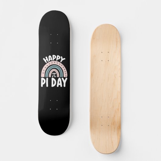 Happy Pi Day Boho Rainbow Wiskunde Mathematisch Persoonlijk Skateboard (Voorkant)