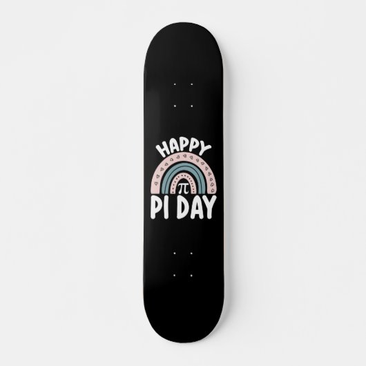 Happy Pi Day Boho Rainbow Wiskunde Mathematisch Persoonlijk Skateboard (Voorkant)