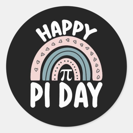 Happy Pi Day Boho Rainbow Wiskunde Mathematisch Ronde Sticker (Voorkant)