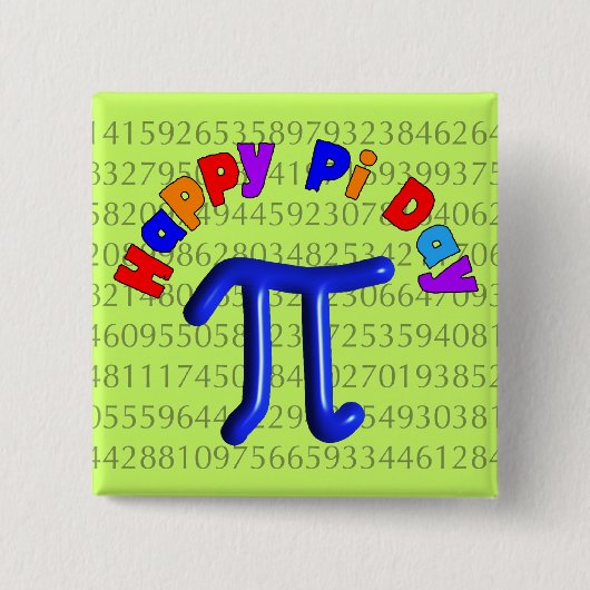 Happy Pi Day Buttonnen Vierkante Button 5,1 Cm (Voorkant)