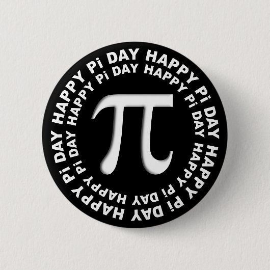 Happy Pi Day Buttonnen zwart-wit Ronde Button 5,7 Cm (Voorkant)