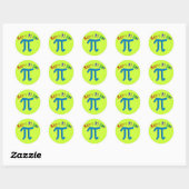 Happy Pi Day-cadeautjes, uniek reliëfontwerp Ronde Sticker (Vel)