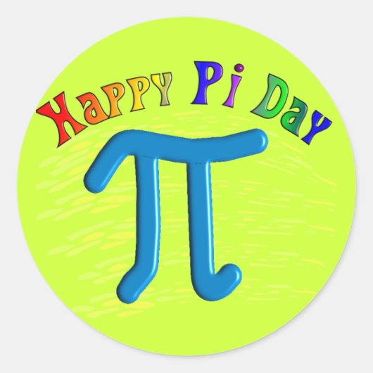 Happy Pi Day-cadeautjes, uniek reliëfontwerp Ronde Sticker (Voorkant)