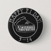 Happy Pi day chalkboard pie-knop Ronde Button 5,7 Cm (Voorkant)