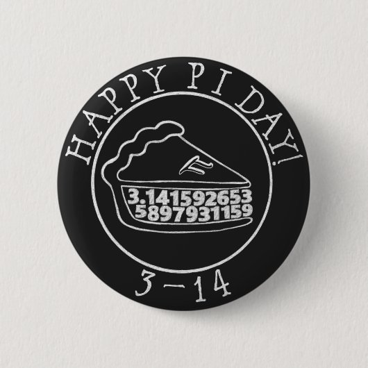 Happy Pi day chalkboard pie-knop Ronde Button 5,7 Cm (Voorkant)