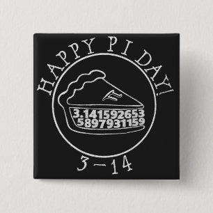 Happy Pi day chalkboard pie square-toets Vierkante Button 5,1 Cm