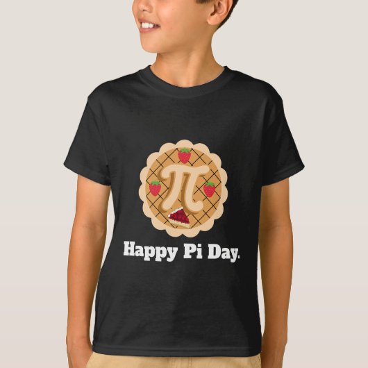 Happy Pi Day Cherry Pie Schattige 3.14 Jongens Kin T-shirt (Voorkant)