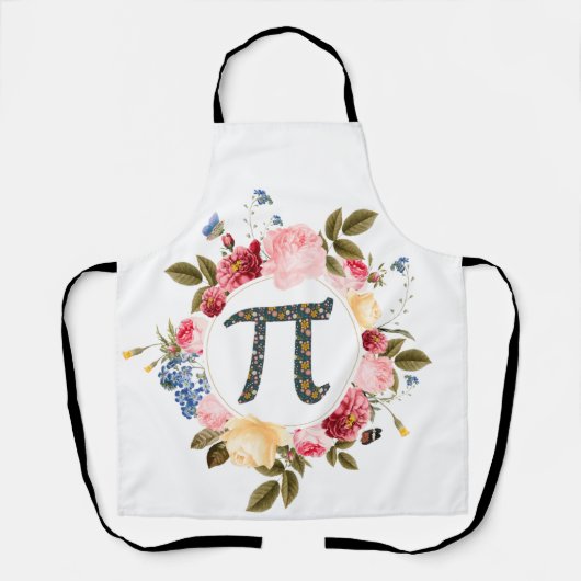 Happy Pi Day Funny Beauful Flowers voor vrouwen Schort (Voorkant)