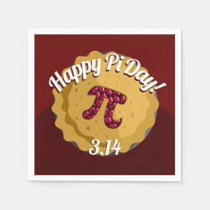 Happy Pi Day   Funny Pie Party Napkins Servet