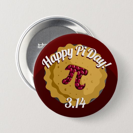 Happy Pi Day | Funny Pie Round Button (Voorkant /achterkant)