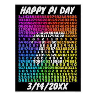 Happy Pi Day Funny School Wiskunde Letter Art Perfect Poster