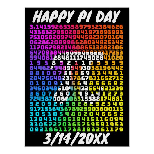 Happy Pi Day Funny School Wiskunde Letter Art Perfect Poster (Voorkant)