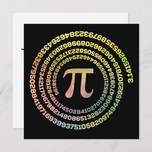Happy Pi Day Funny School Wiskunde Spiral Text (Voorkant / Achterkant)
