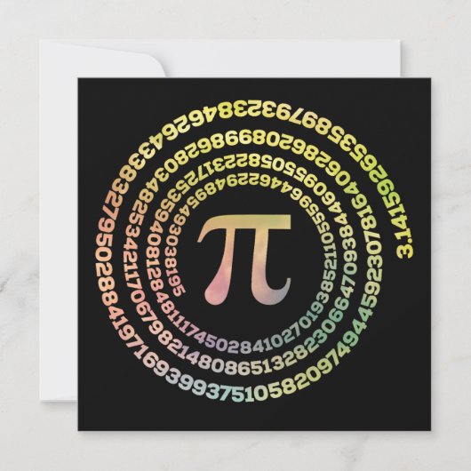 Happy Pi Day Funny School Wiskunde Spiral Text (Voorkant)
