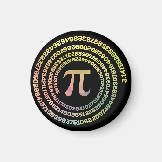 Happy Pi Day Funny School Wiskunde Spiral Text Magneet (Voorkant)