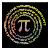 Happy Pi Day Funny School Wiskunde Spiral Text Perfect Poster (Voorkant)