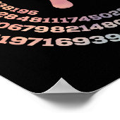 Happy Pi Day Funny School Wiskunde Spiral Text Poster (Hoek)