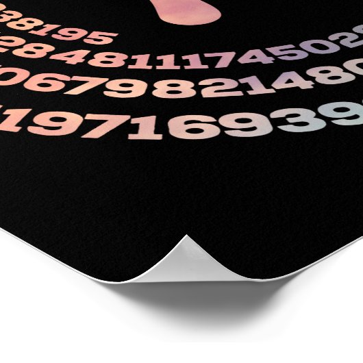 Happy Pi Day Funny School Wiskunde Spiral Text Poster (Hoek)