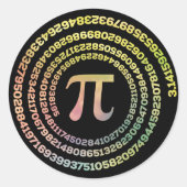 Happy Pi Day Funny School Wiskunde Spiral Text Ronde Sticker (Voorkant)