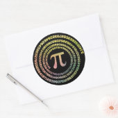 Happy Pi Day Funny School Wiskunde Spiral Text Ronde Sticker (Envelop)