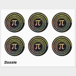 Happy Pi Day Funny School Wiskunde Spiral Text Ronde Sticker