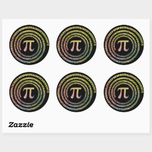 Happy Pi Day Funny School Wiskunde Spiral Text Ronde Sticker