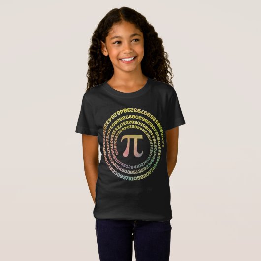 Happy Pi Day Funny School Wiskunde Spiral Text T-shirt (Voorkant volledig)