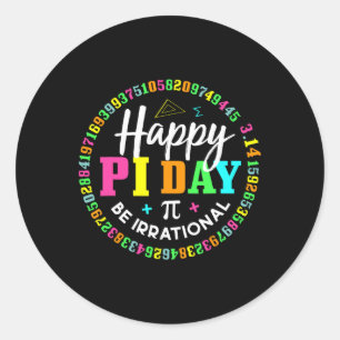 Happy Pi Day Funny Wiskunde Lover Teacher 3.14 Pi Ronde Sticker
