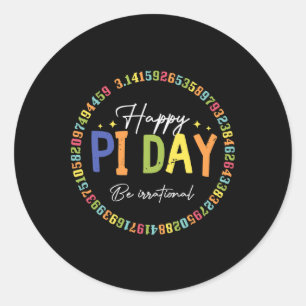 Happy Pi Day Funny Wiskunde Lover Teacher 3.14 Pi Ronde Sticker
