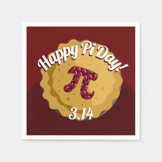 Happy Pi Day | Grappige taart party servetten (Voorkant)