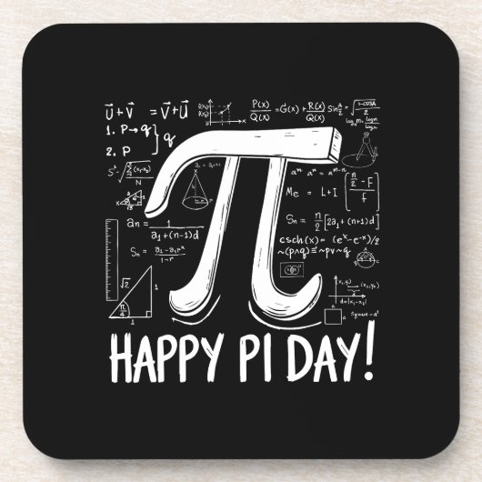Happy Pi Day Hard Plastic Onderzetter Geeky Wiskun (Voorkant)