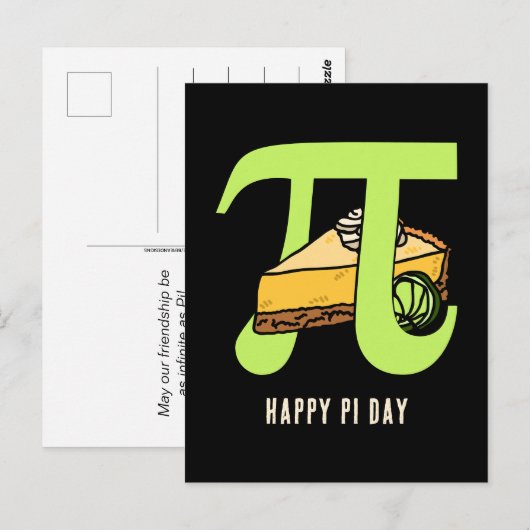 HAPPY PI DAY Key Limoen Pie Briefkaart (Voorkant / Achterkant)