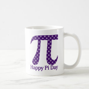 Happy Pi Day Lavendar Flowers op Paars Koffiemok