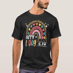 Happy Pi Day Leopard Rainbow Wiskunde Teacher Boys T-shirt