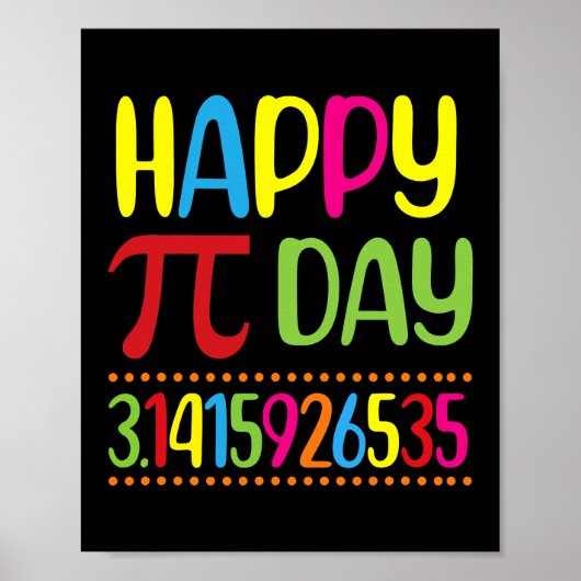 Happy Pi Day Math Lover Student Teacher 3 14 Poster (Voorkant)