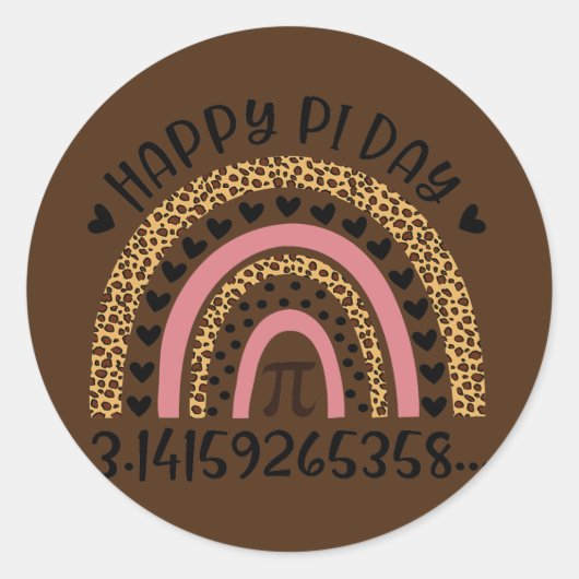 Happy Pi Day Math Teacher Mathematic Leopard Ronde Sticker (Voorkant)