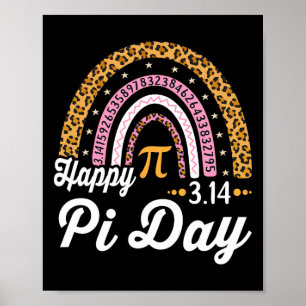 Happy Pi Day Mathema Wiskunde leraar student leopa Poster