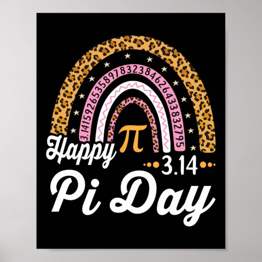 Happy Pi Day Mathema Wiskunde leraar student leopa Poster (Voorkant)