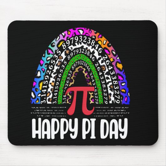 Happy Pi Day Mathematica Leopard Rainbow, Wiskunde Muismat (Voorkant)