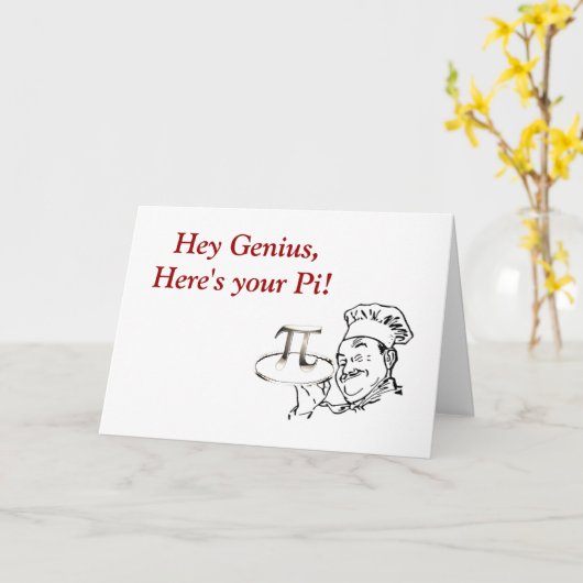 Happy Pi Day met chef-kok en taart Kaart (Gele Bloem)