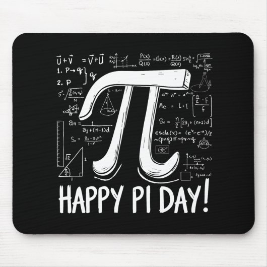 Happy Pi Day Muismat – Wiskunde Design (Voorkant)