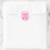 Happy Pi Day Numbers roze Ronde Sticker (Tas)