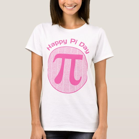 Happy Pi Day Numbers roze T-shirt (Voorkant)