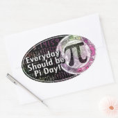 Happy Pi Day Oval Design Ovale Sticker (Envelop)