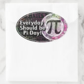 Happy Pi Day Oval Design Ovale Sticker (Tas)