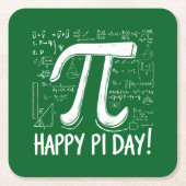 Happy Pi Day papier Onderzetter Geeky Wiskunde Taf (Voorkant)