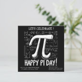 Happy Pi Day Party Invitation – Leuke Wiskunde (Staand voorkant)
